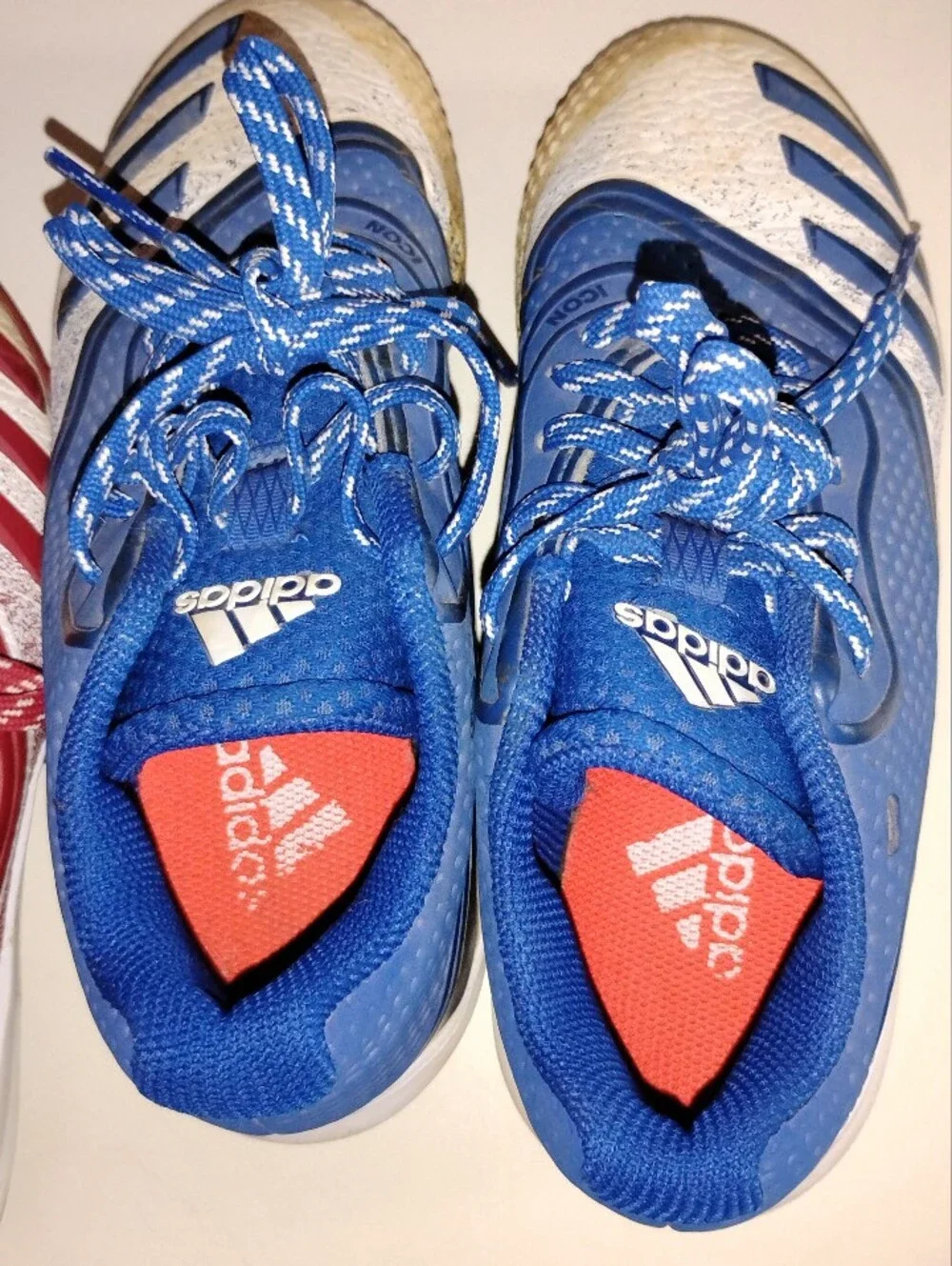 Adidas Blue Lace-Up Athletic Cleats with White Accents - Size 1.5